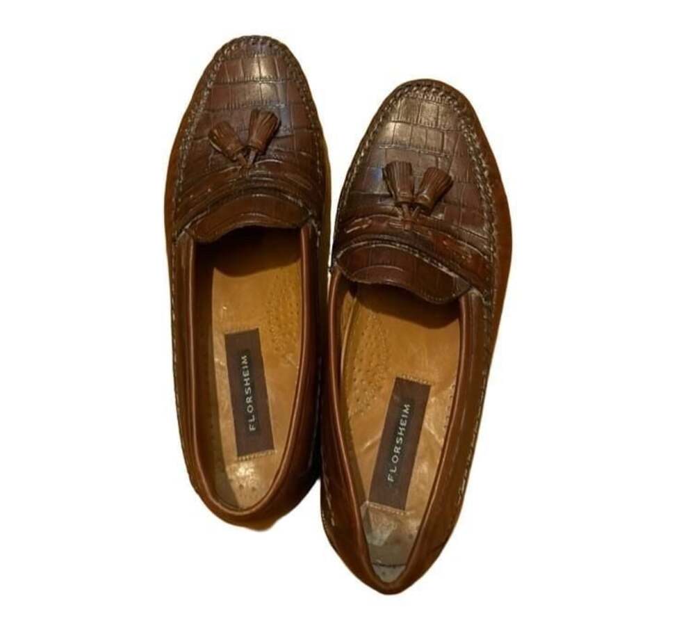 Florsheim Pisa Moc Toe Tassel Dress Loafers in Brown Crocodile Print